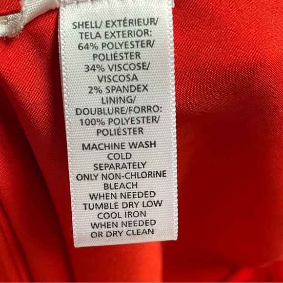 Loft Bright Orange Knit Substantial Front Kick Pleat Zip Back A Line Skirt Work - Picture 9 of 9